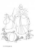 Godmother Fairy using her magic in Cinderella coloring page