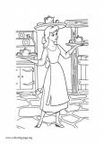 Cinderella working hard coloring page