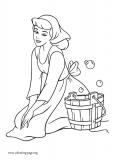 Cinderella as a housemaid coloring page