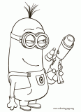 Minion armed coloring page