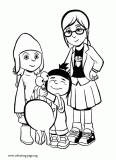 Margo, Agnes, Edith and Kyle coloring page