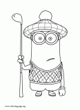 Minion Golfer coloring page