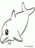 Happy dolphin swimming coloring page