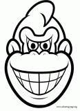 Donkey Kong's face coloring page