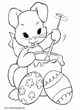 Bunny coloring Easter eggs coloring page