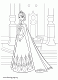 Elsa, queen of Arendelle coloring page