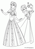 Two Princesses of Arendelle coloring page