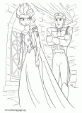 Hans locks Elsa in a dungeon coloring page