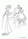 Anna, Kristoff and Elsa coloring page
