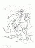 Anna and her horse coloring page