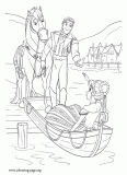 Prince Hans meets Princess Anna coloring page