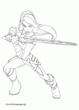 Gamora fighting coloring page