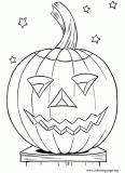 Halloween pumpkin and some stars coloring page