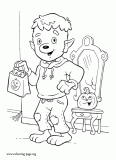 Halloween werewolf coloring page