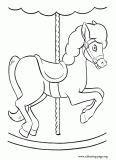 A carousel horse coloring page