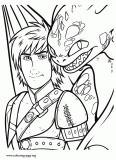 Hiccup and Toothless coloring page