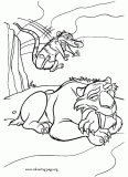 Crash bothering Diego coloring page