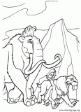 Manny, Sid and Diego travelling coloring page