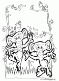 Monkeys of Madagascar coloring page