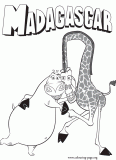 Gloria and Melman - Madagascar 3  coloring page