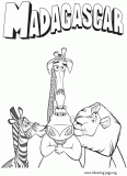 Alex, Marty and Melman kissing Gloria - Madagascar 3 coloring page