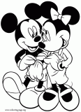 Mickey and Minnie looking each other coloring page