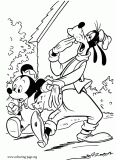 Mickey Mouse and Goofy coloring page