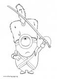 Stuart as a real guard coloring page