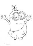 Caveman Minion coloring page