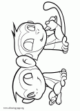 Two friendly monkeys coloring page