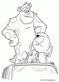 Mike and Sulley at the university coloring page