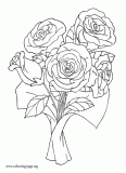 Bunch of roses coloring page