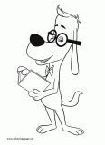 Mr. Peabody, a genius dog coloring page