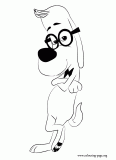 Mr. Peabody, a scientist dog coloring page