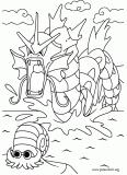 Gyarados and Omanyte coloring page