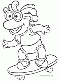 Skeeter riding a skateboard coloring page