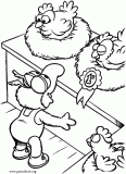 Gonzo and Chickens coloring page