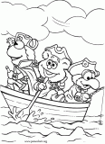 Kermit the Frog, Fozzie Bear and Gonzo coloring page