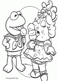  Kermit the Frog and Miss Piggy coloring page