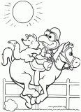 Gonzo riding a horse coloring page