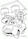  Lightning McQueen, Sheriff and Fillmore coloring page