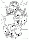 Lightning McQueen,Tow Mater and Doc Hudson coloring page