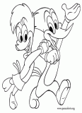 Winnie and Woody Woodpecker coloring page