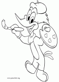 Woody Woodpecker Artist coloring page