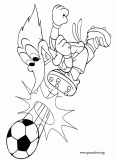Woody Woodpecker playing Soccer coloring page