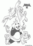 Panda Po and the Furious Five - Kung Fu Panda 2 coloring page