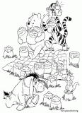 Winnie the Pooh and Friends at Picnic coloring page