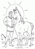 Shrek in his human form and Donkey  coloring page