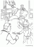 Shrek in his human form against fairy Godmother coloring page