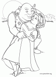 Shrek and Fiona coloring page